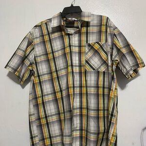 SouthPole Men's Xl Yellow Button-Down Short Sleeves with Chest Pocket